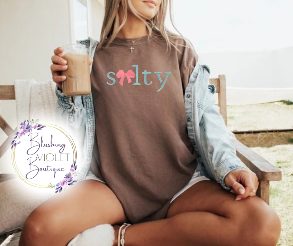 salty bow embroidered top