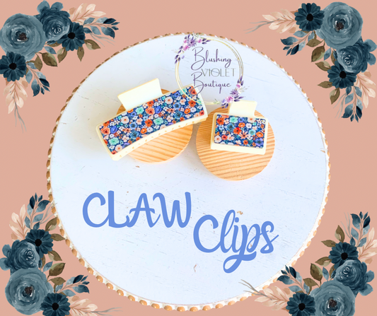 Blue Blossom claw clips