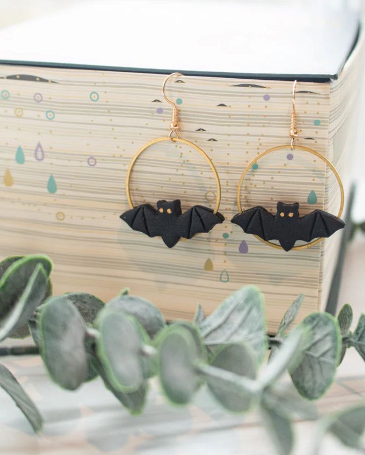 Going Batty clay earrings