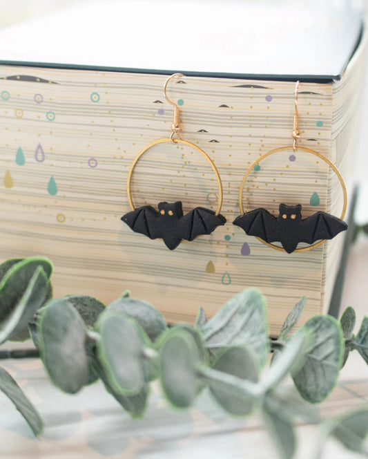 Going Batty clay earrings