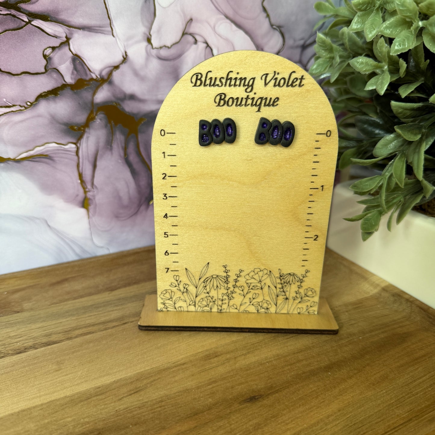 Boo stud clay earrings