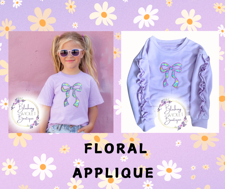 applique floral bow