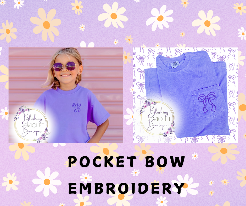 Pocket Bow Embroidery