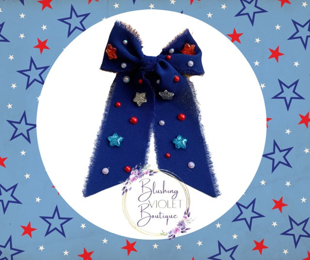 Red, White, and Ruffles Bling Chiffon
