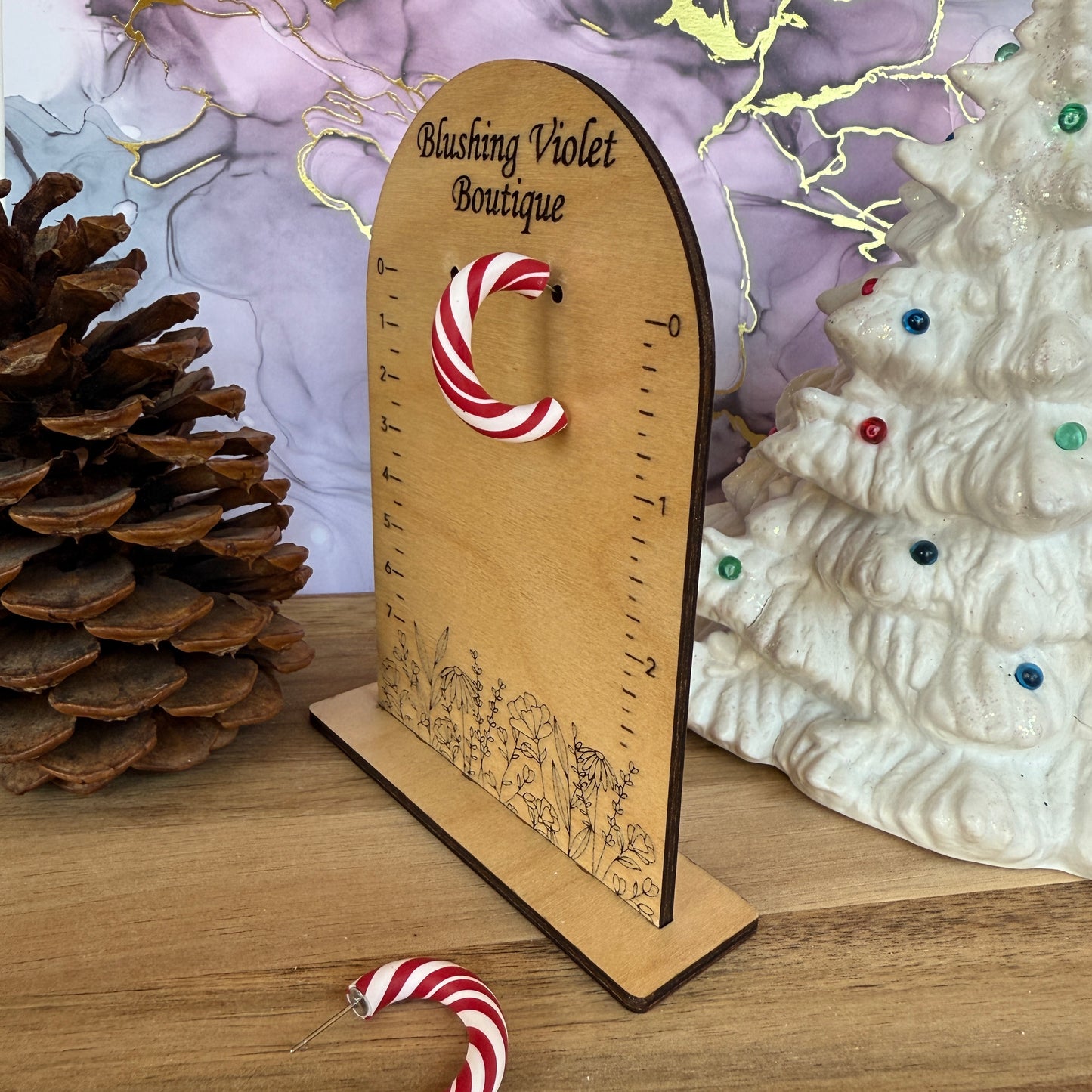Candy Cane Clay huggies & earrings