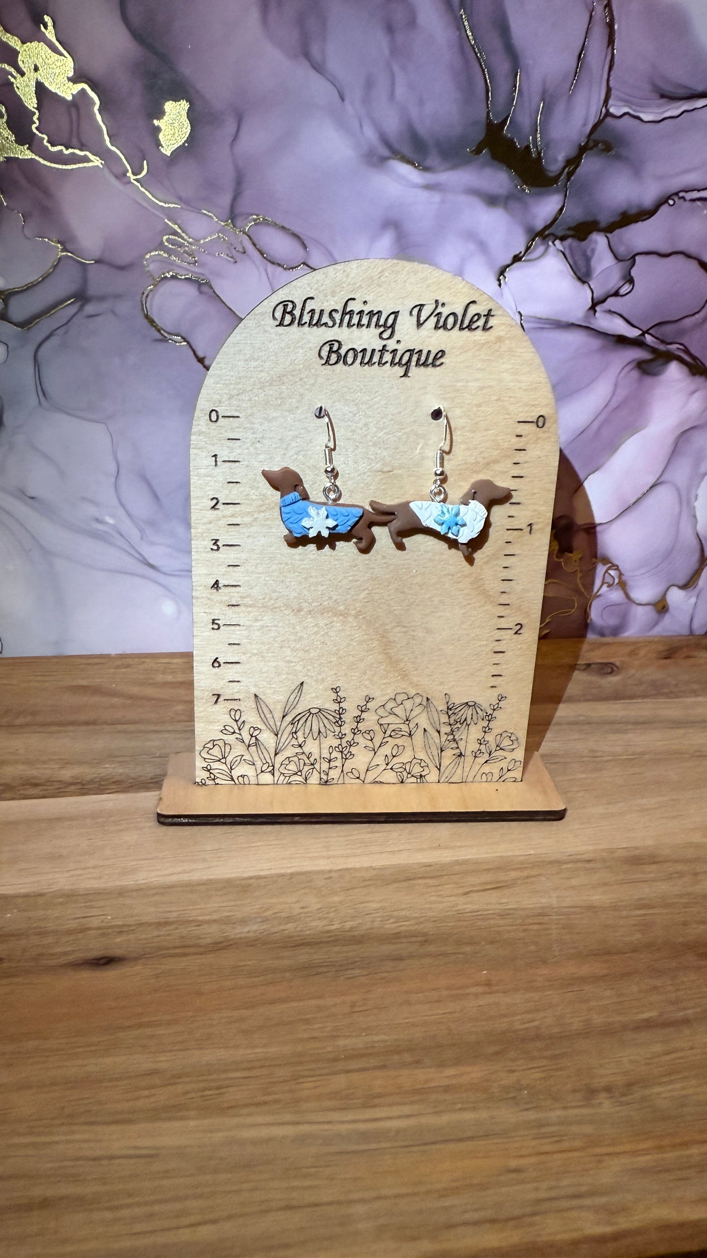 Snow-Ween dog Clay earring
