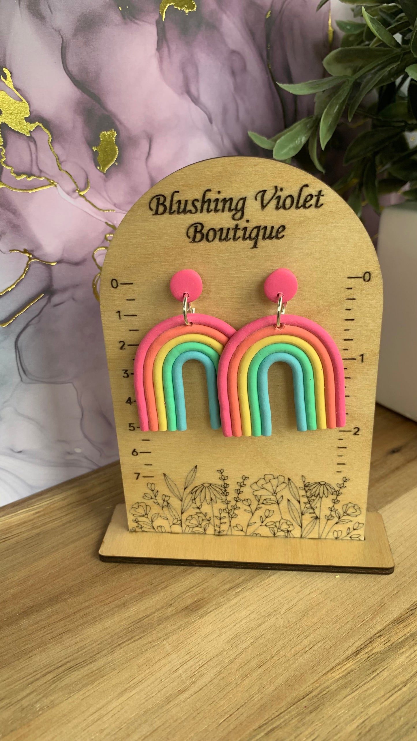 tropical dreams rainbow clay earrings