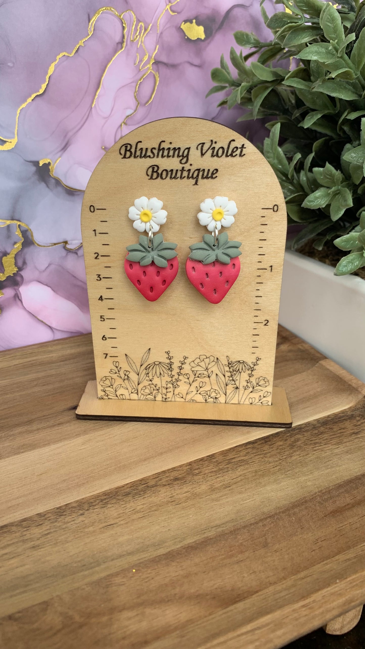 Ombré Strawberry blossom dangles