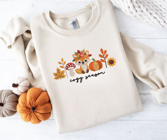 Cozy Cottage Season Embroidered top-Adult