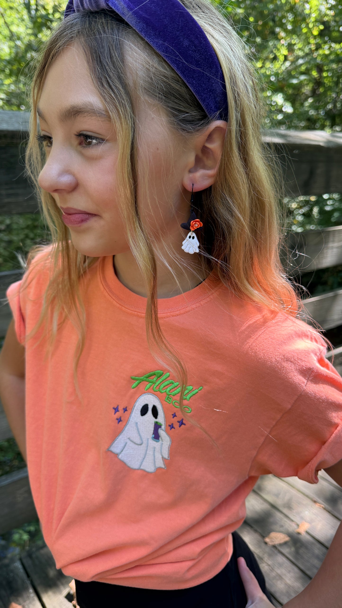 Witch hat dangle clay earrings