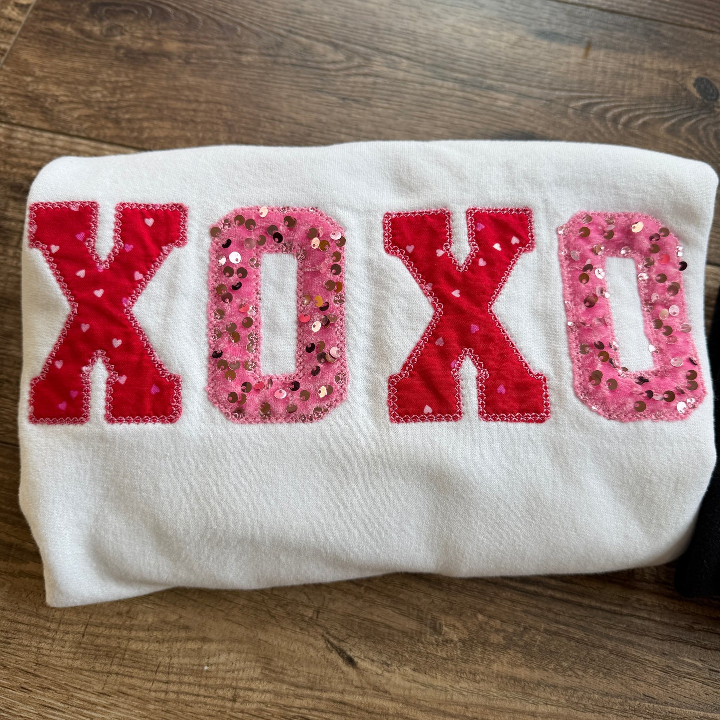 XOXO Applique Embroidered Crewneck