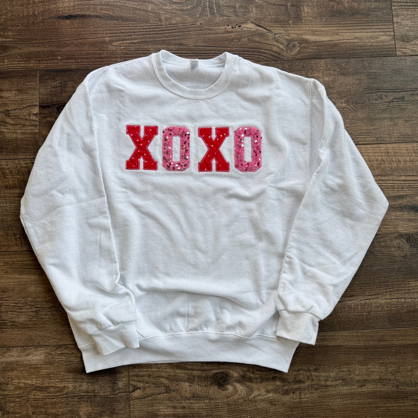 XOXO Applique Embroidered Crewneck