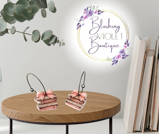 Vintage Book Clay earrings