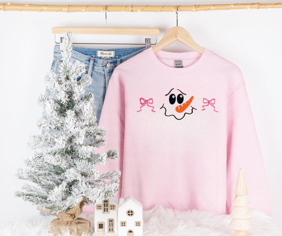 Frosty & Bows embroidery sweatshirts-YOUTH/TODDLER