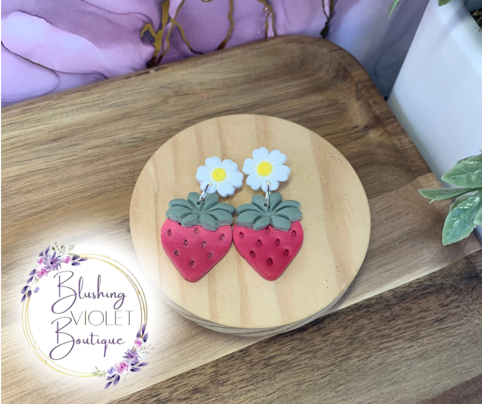 Ombré Strawberry blossom dangles