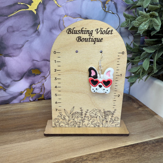 Valentines pup Clay earring