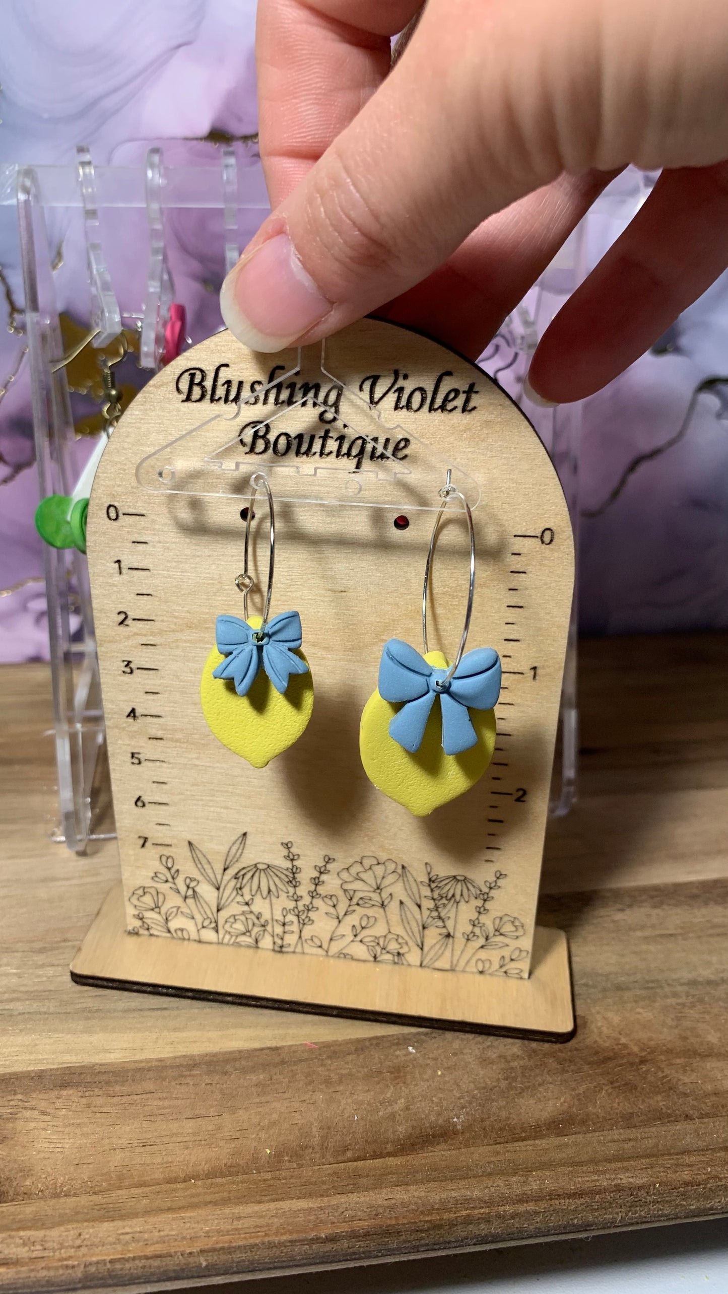 Lemon clay earrings