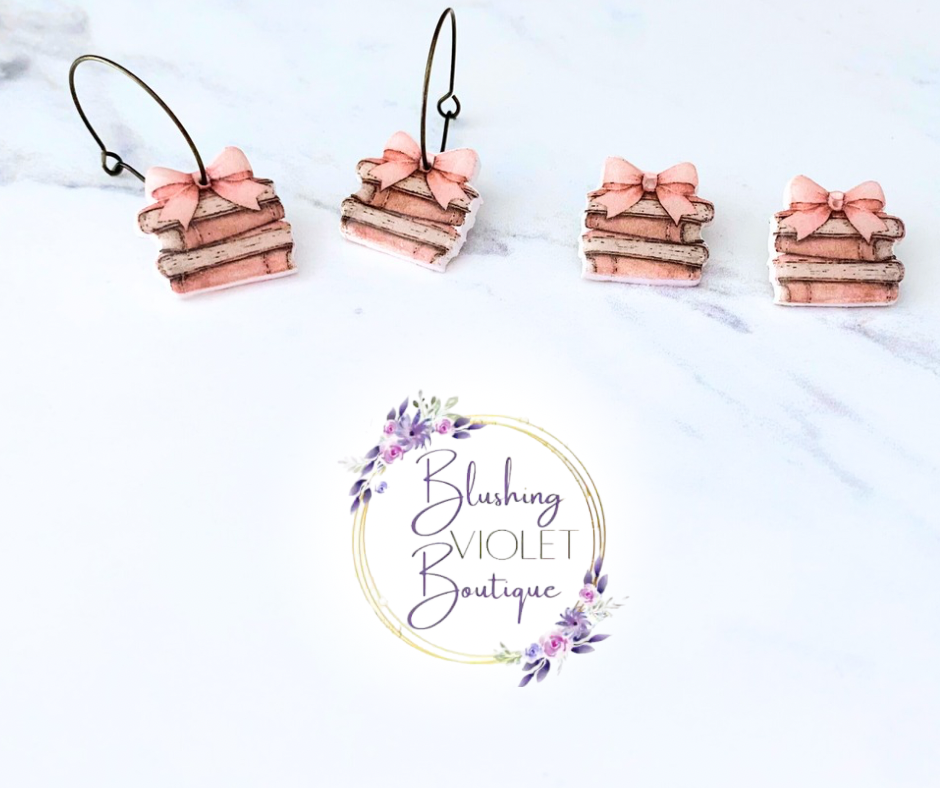 Vintage Book Clay earrings