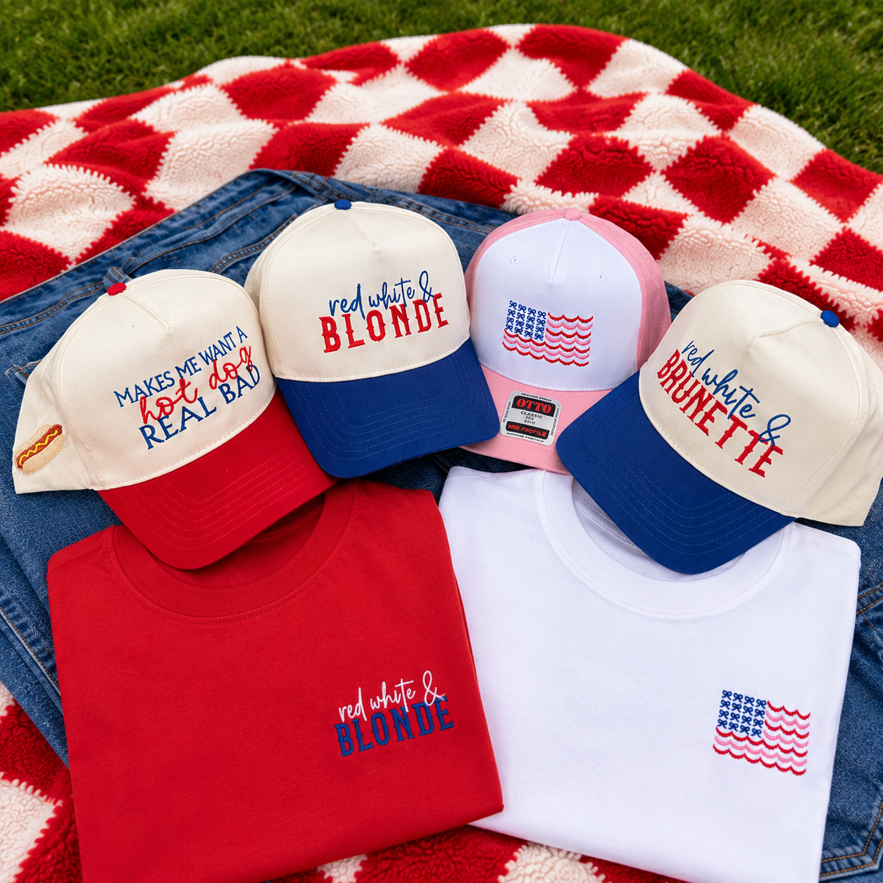 Bows & scallops Flag Hats