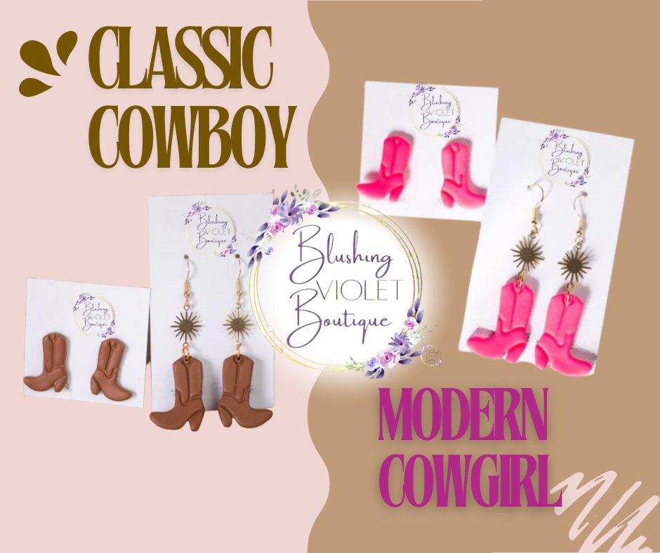 Boot clay earrings