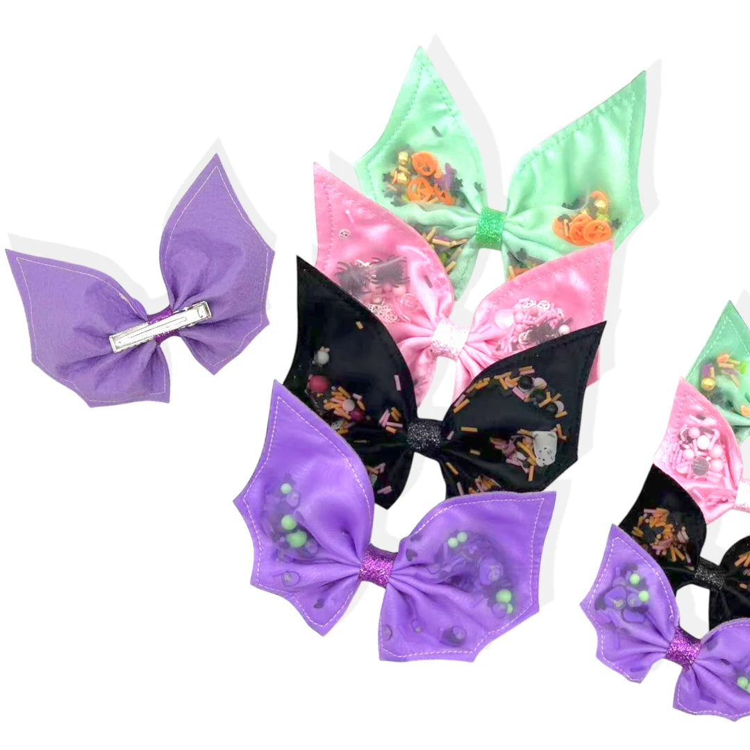 Halloween Bats shaker bow & scrunchie PREORDER