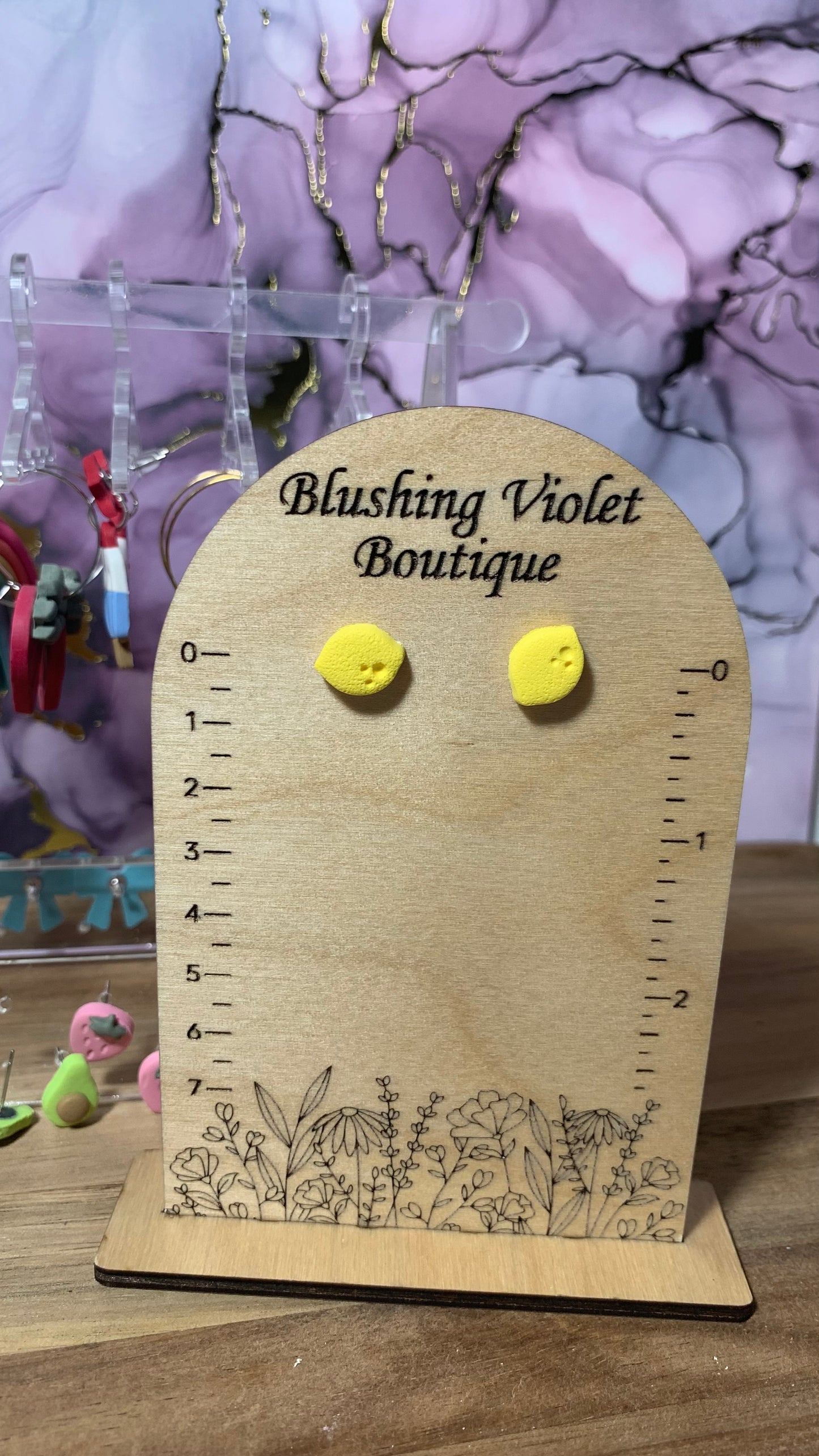Lemon clay earrings