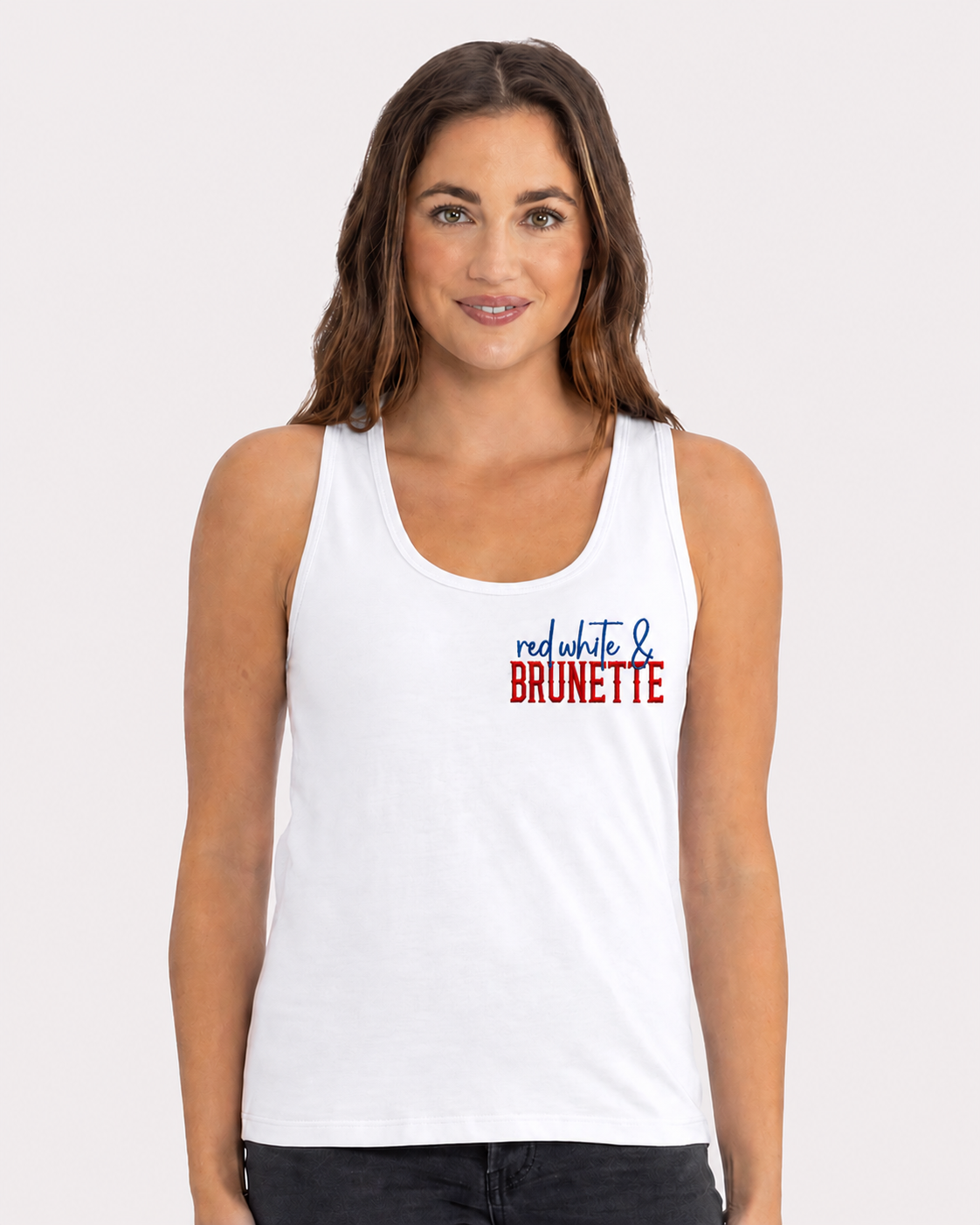 Red White & Blonde/Brunette Embroidered tops (Adult)