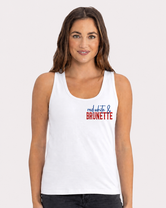 Red White & Blonde/Brunette Embroidered tops (Adult)