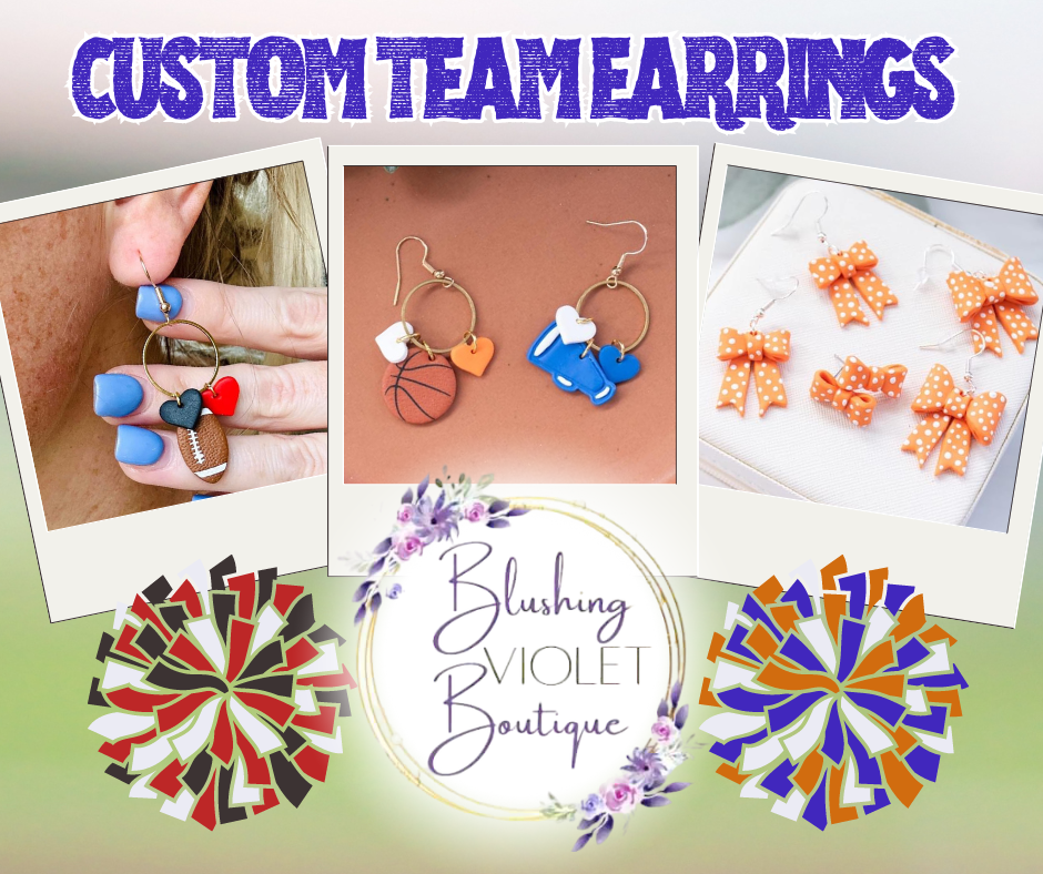 Custom sports team earrings