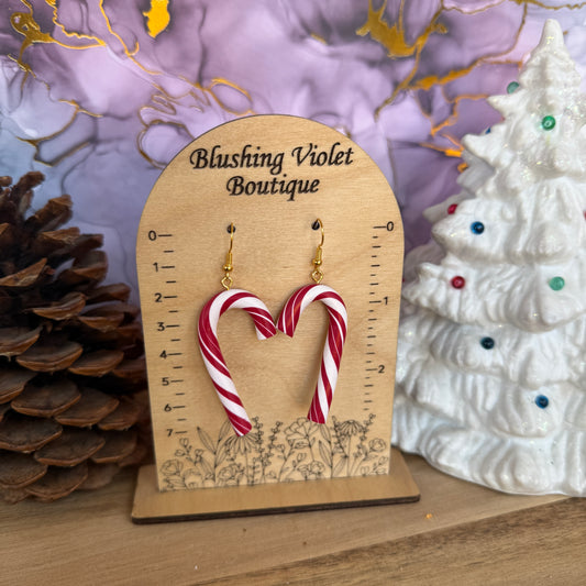 Candy Cane Clay huggies & earrings