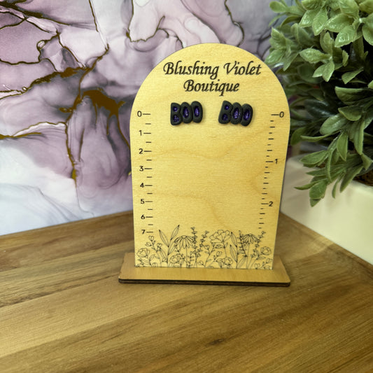 Boo stud clay earrings