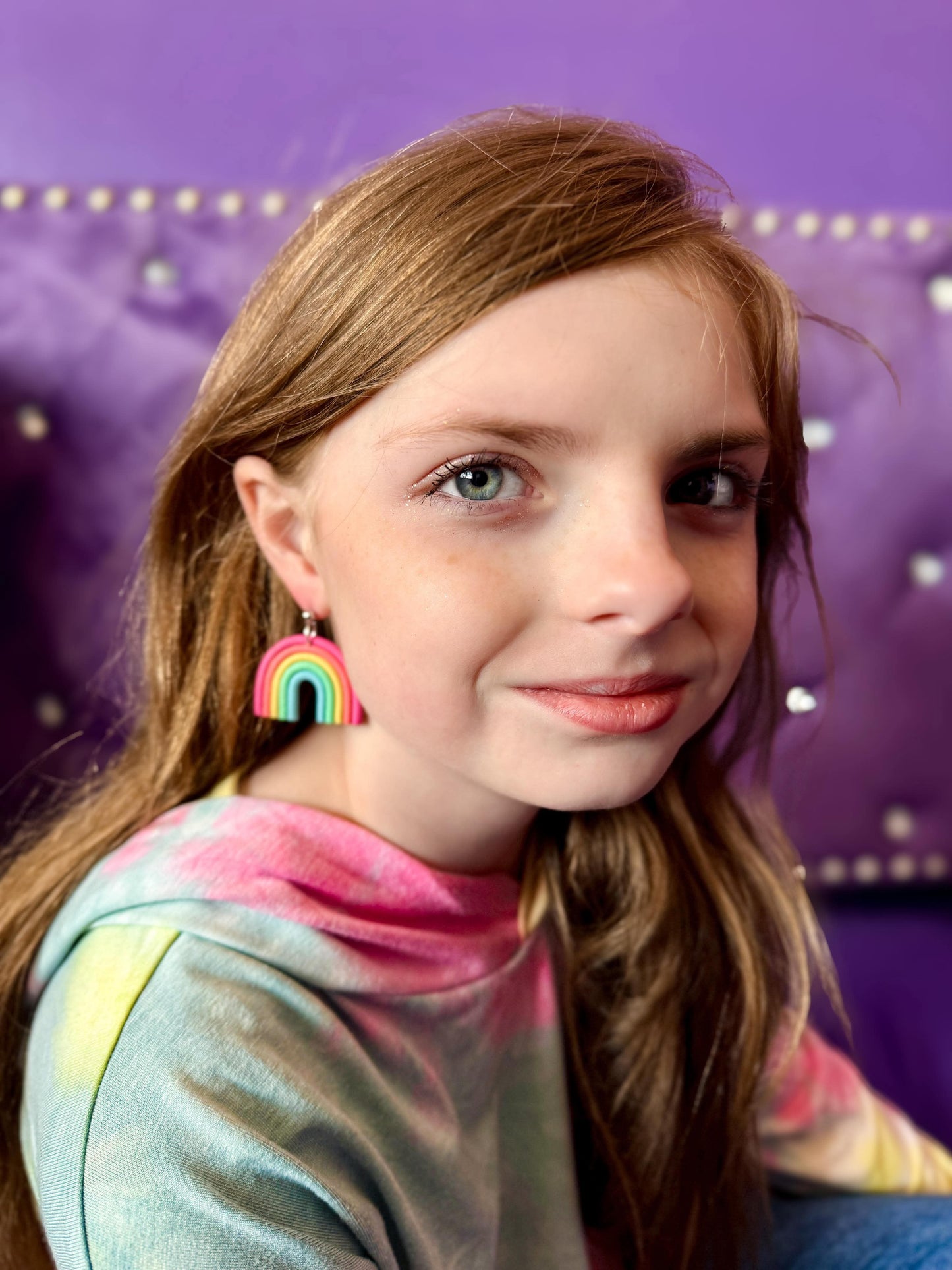 tropical dreams rainbow clay earrings