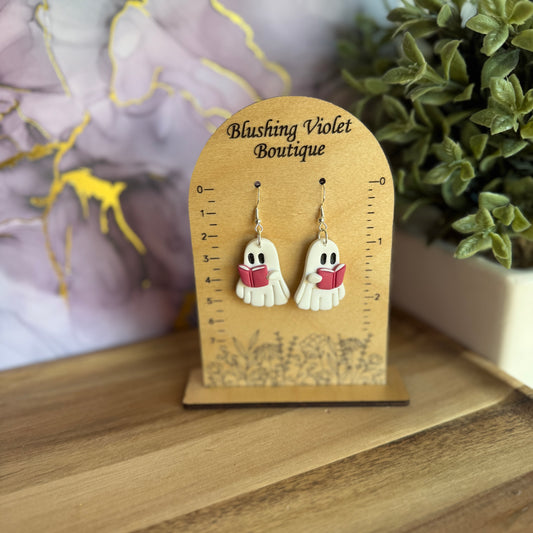 Bookish ghost Clay earring