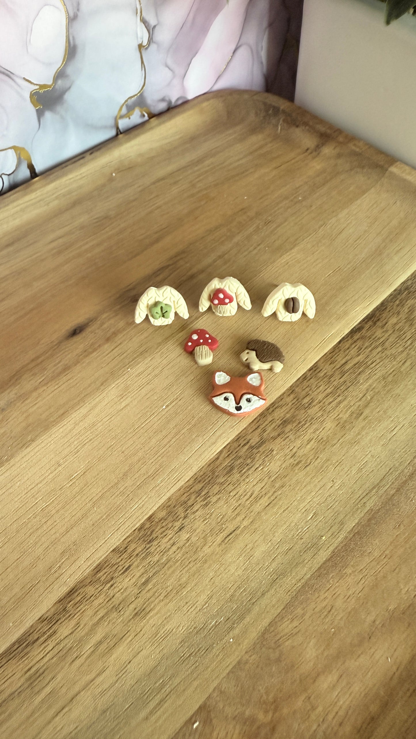 Cottage Friends studs Clay earring