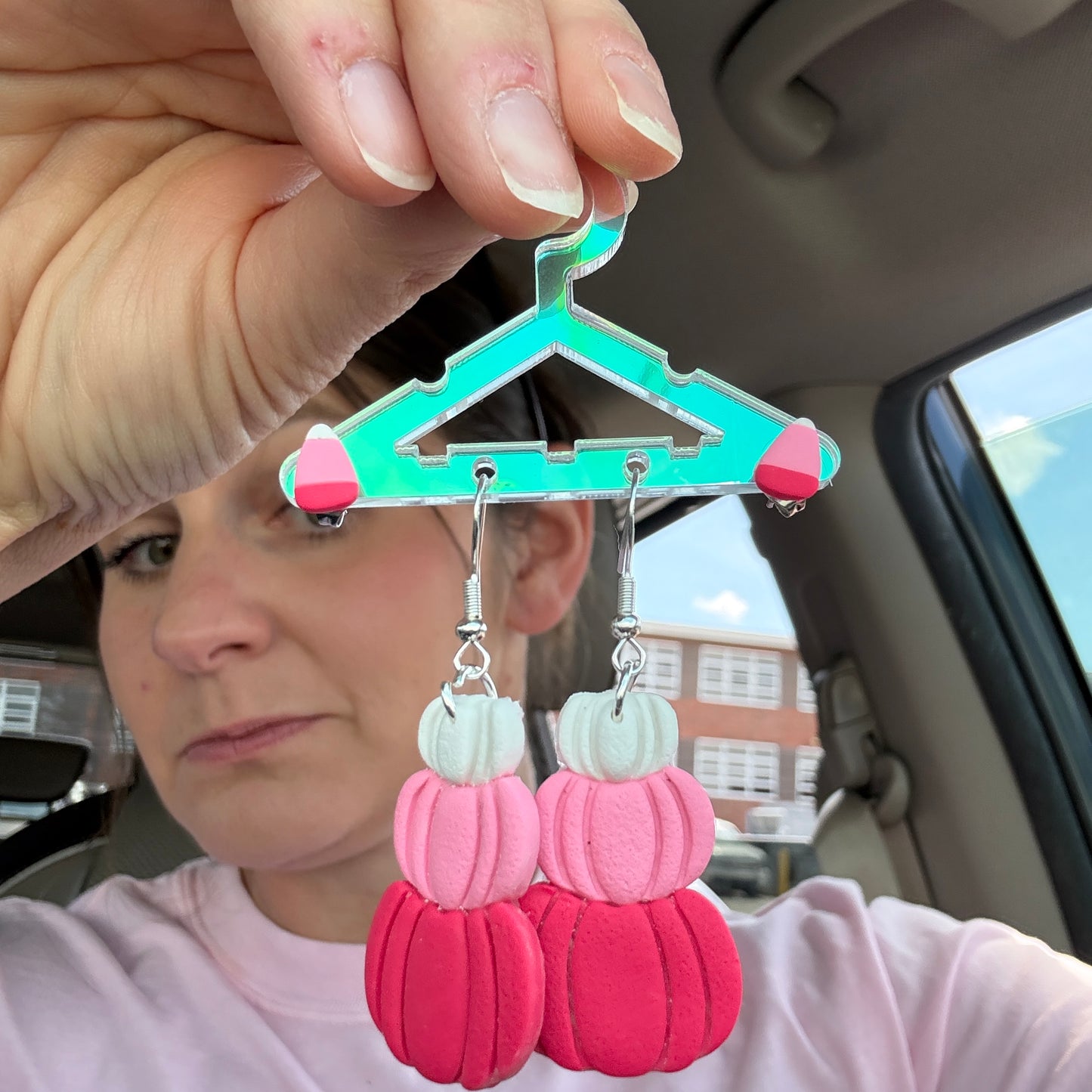 Pumpkin clay earrings
