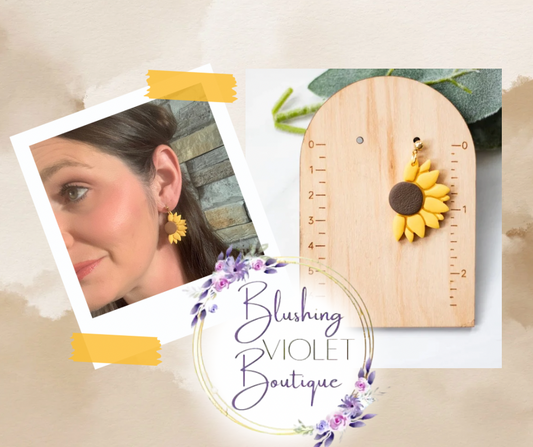 Sunflower Clay earrings