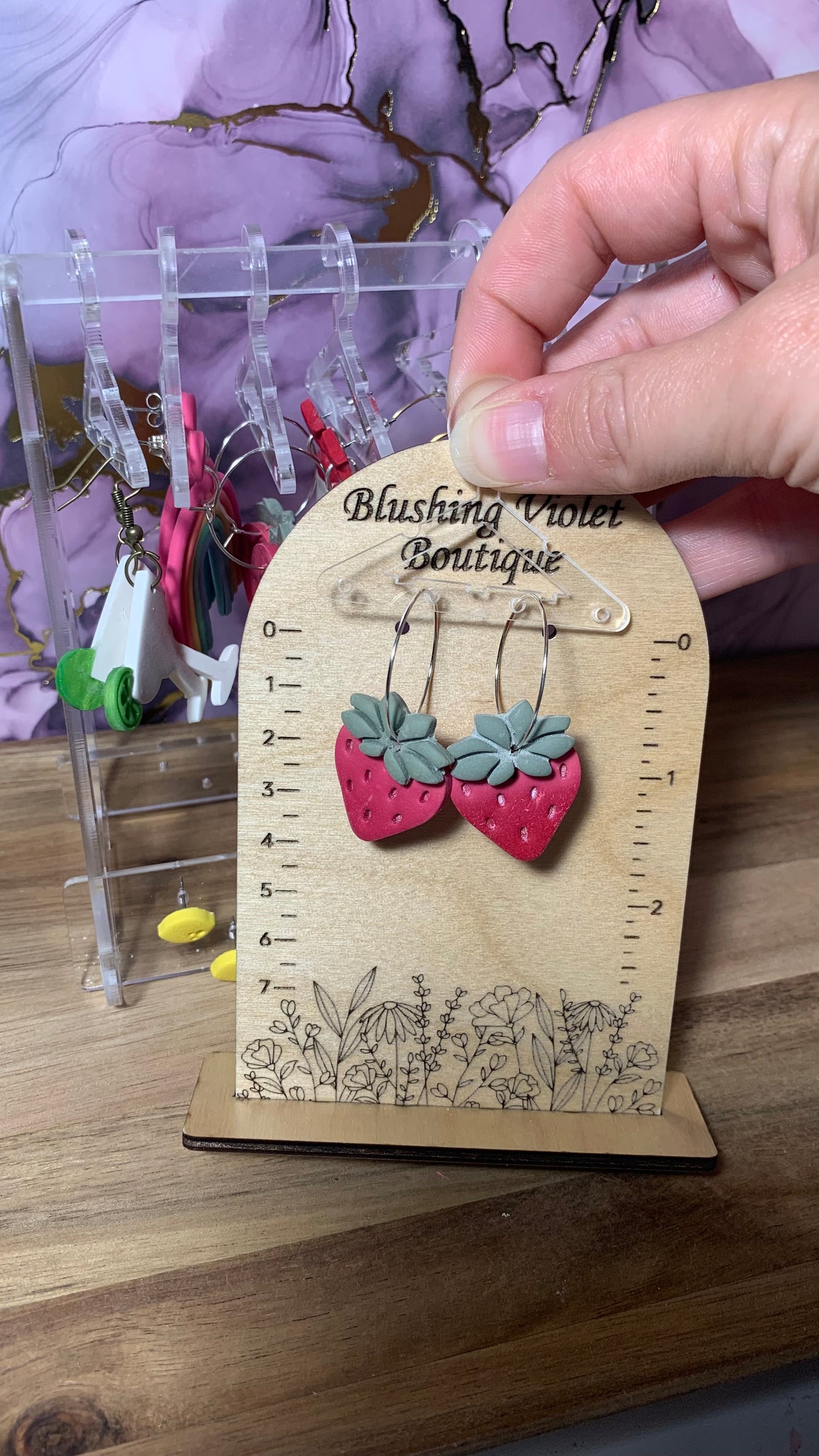 Ombré Strawberry blossom dangles