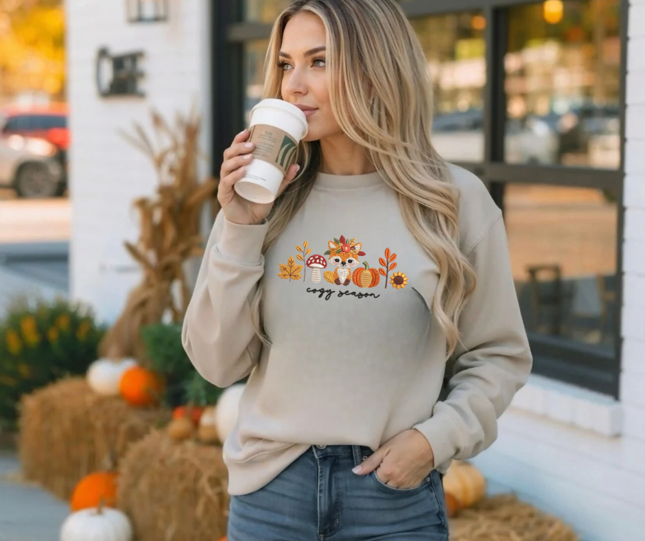 Cozy Cottage Season  Embroidered top-Adult