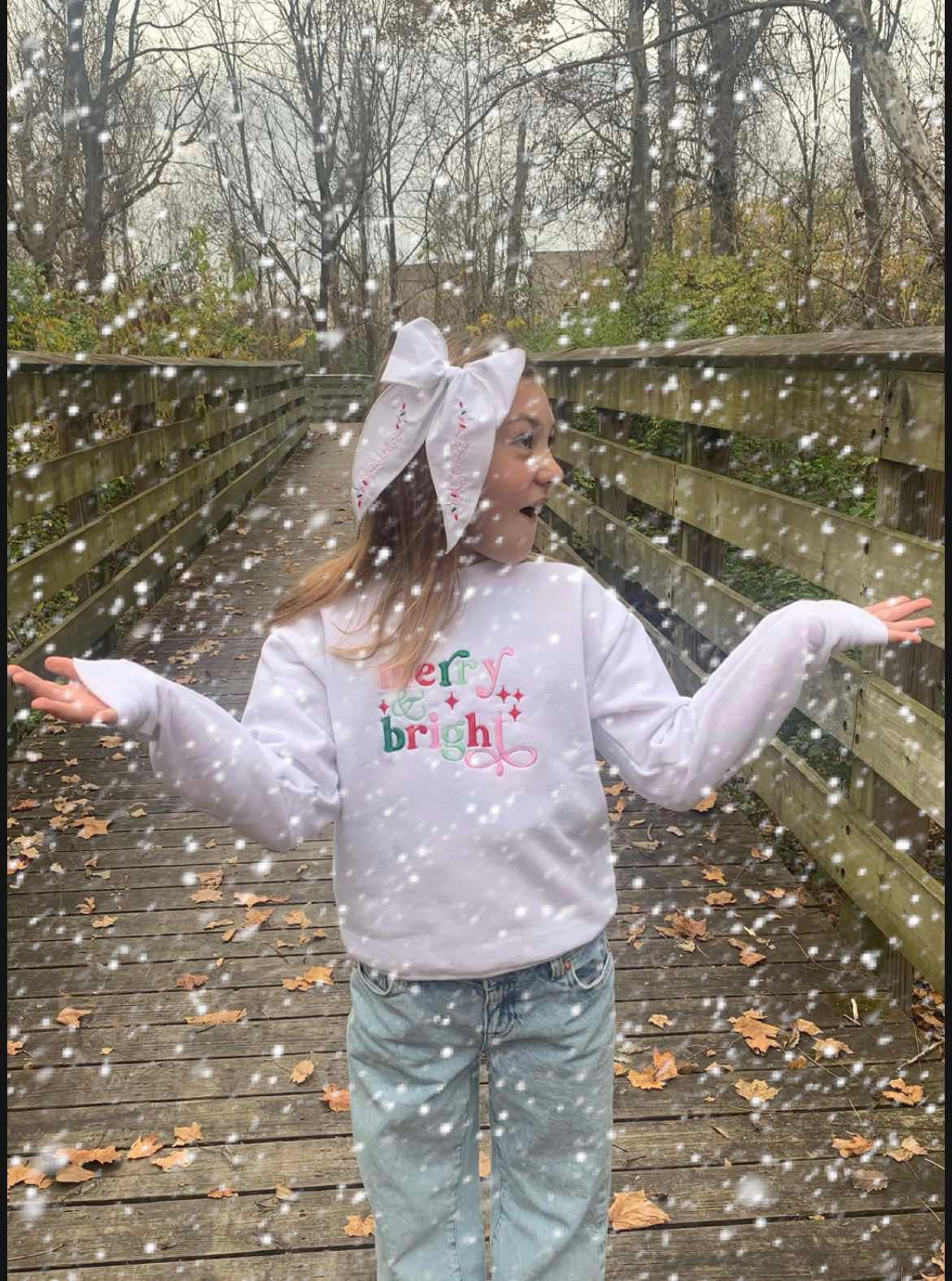 Merry & Bright Embroidered Sweatshirts