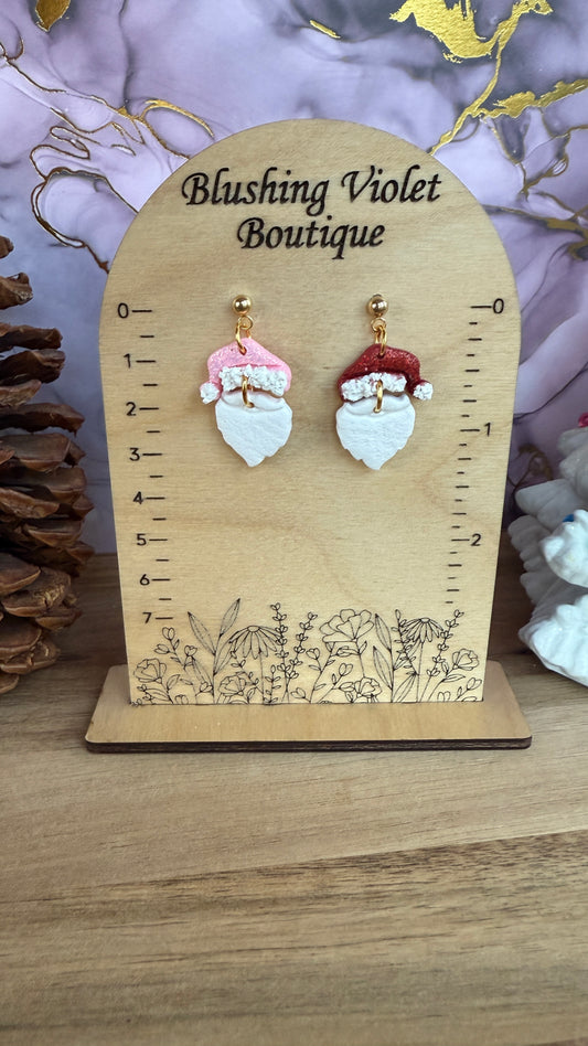 Santa hat & beard Clay earring