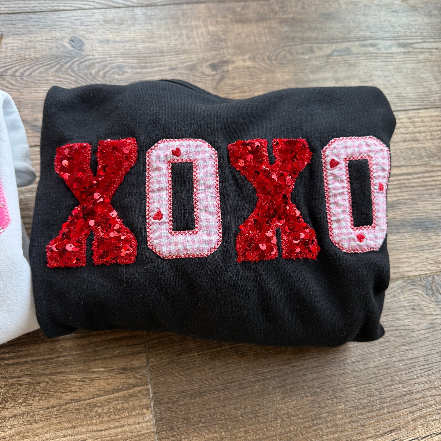 XOXO Applique Embroidered Crewneck