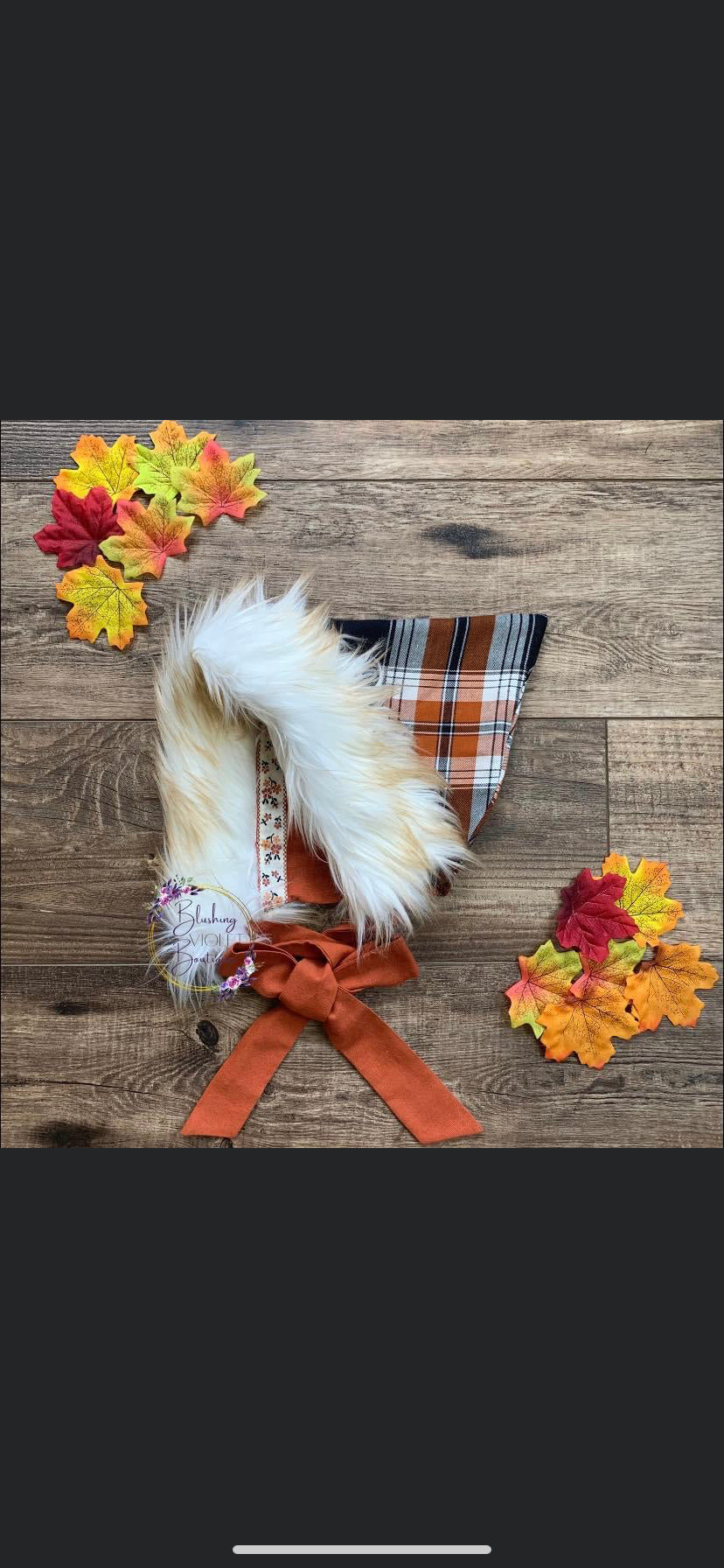 Autumn breeze Reversible Pixie Bonnet