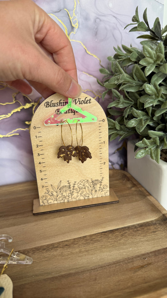Golden Hour Leaves Clay earring