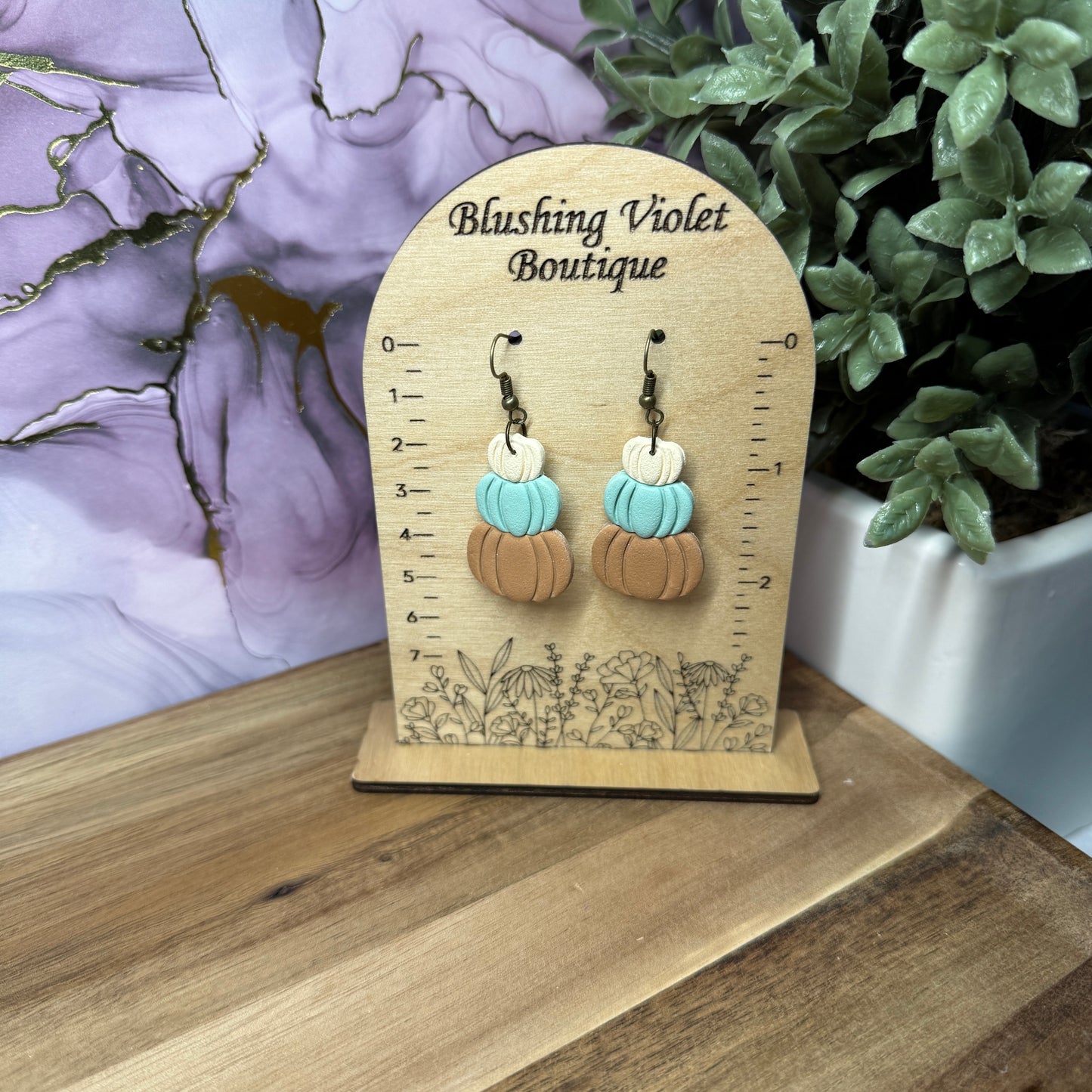Pumpkin clay earrings