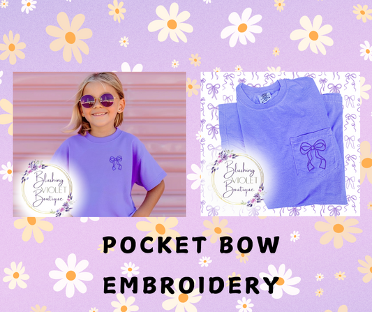 Pocket Bow Embroidery