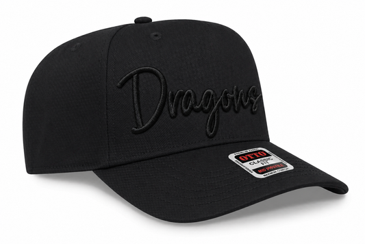 Dragons puff Black on Black canvas structured hat