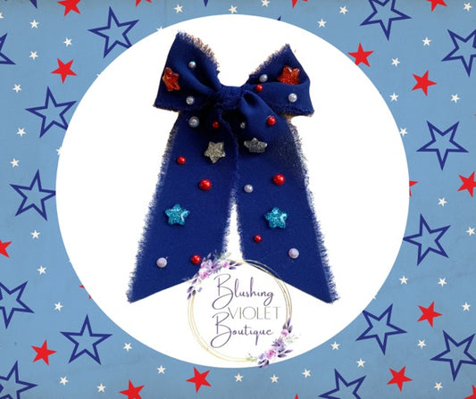 Red, White, and Ruffles Bling Chiffon