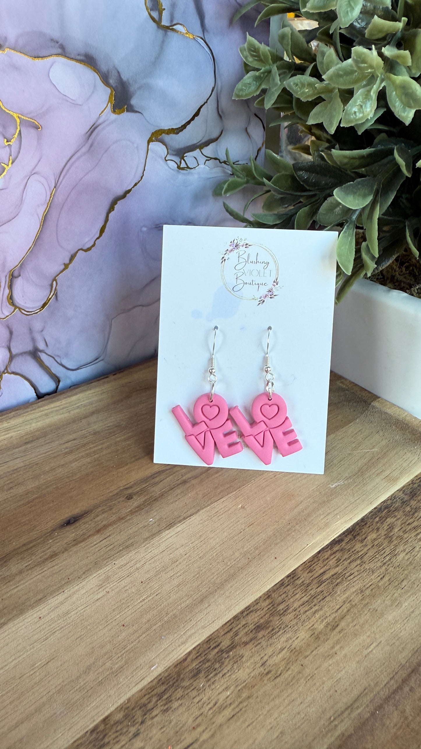 Valentines LOVE Clay earring