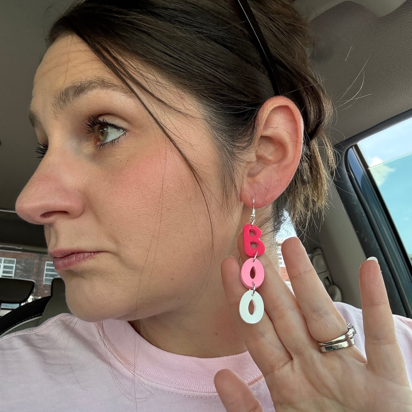 Boo Dangles clay earrings