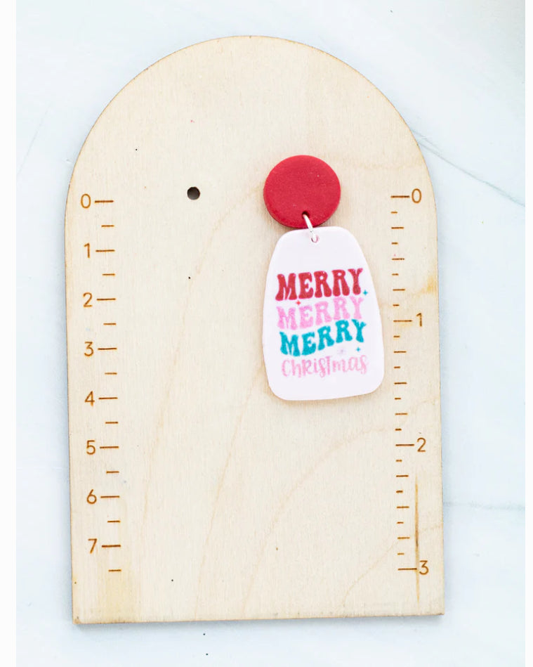 Merry Christmas Clay Earrings